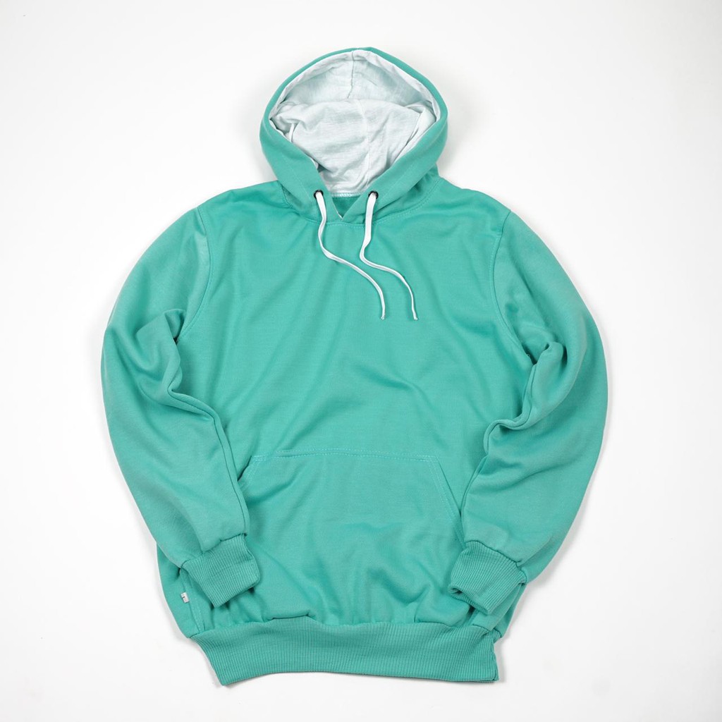 Kepomp Jaket Hoodie Jumper Polos Hijau Mint ( Pria & Wanita ) Fleece Premium Quality