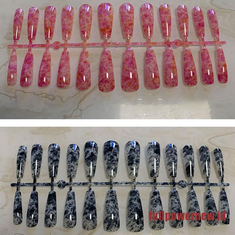 【COD】24pcs Ballet Coffin Fake Nails Color Press Nail Tips Removable Varnish Manicure