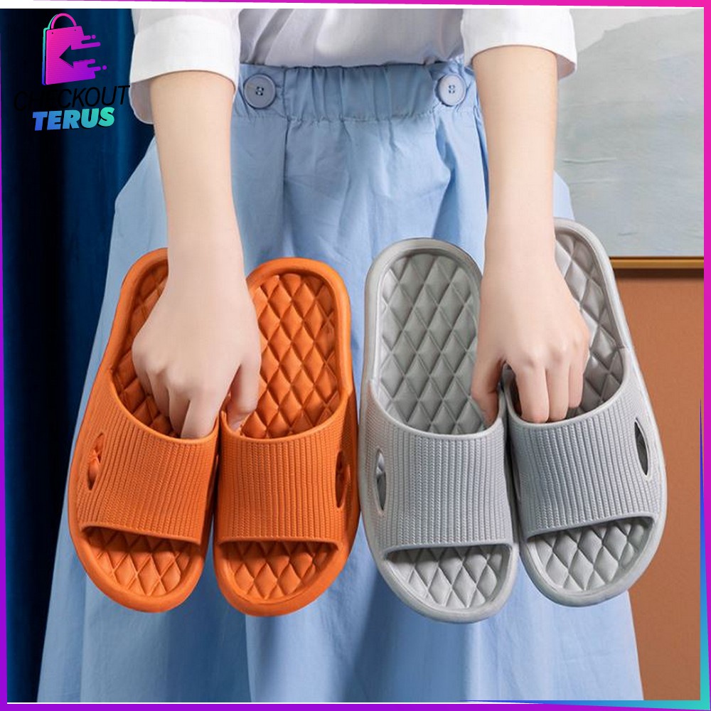 CT S35 Sandal Rumah Berkualitas EVA Karet Polos Dan Sandal Kamar Mandi Berbahan Empuk Karet Couple Polos Korean Style Anti Selip