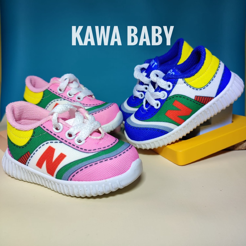 sepatu olahraga anak prewalker 1 2 3 tahun model printing sporty