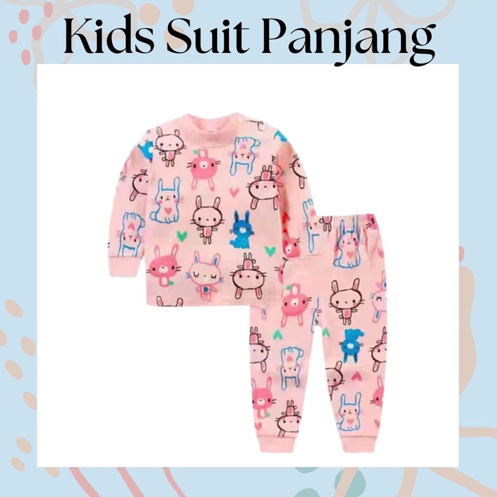 LittleAaron KIDS SUIT PANJANG H5 Setelan Anak Bahan Kaos Lengan Berkualitas Import cewek cowok NEW6