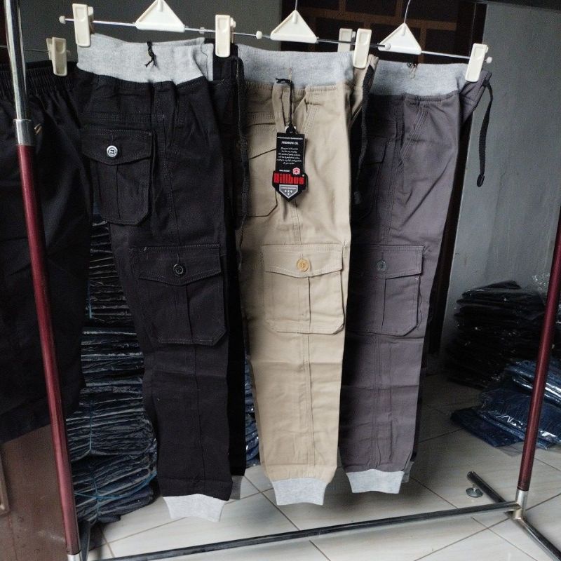 Celana Panjang Jogger Cargo Anak Laki Cowo /Tanggung 6-10 Tahun Pinggang Karet