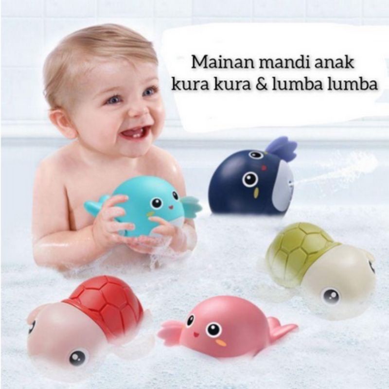 mainan anak mainan mandi kura kura berenang mainan bayi saat mandi agar tidak nangis