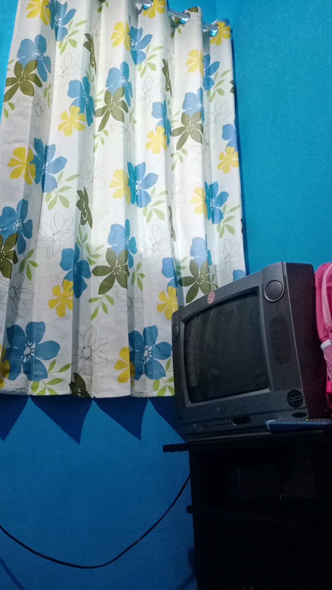 Gorden Blackout Blazer Bunga Biru, Bunga Oren Smokring 12 Lobang 6 Rempel Uk 100×200 Pintu, Jendela