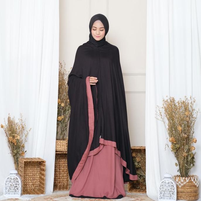 Mukena Zianisa New Salwa Mocca-Black Allsize