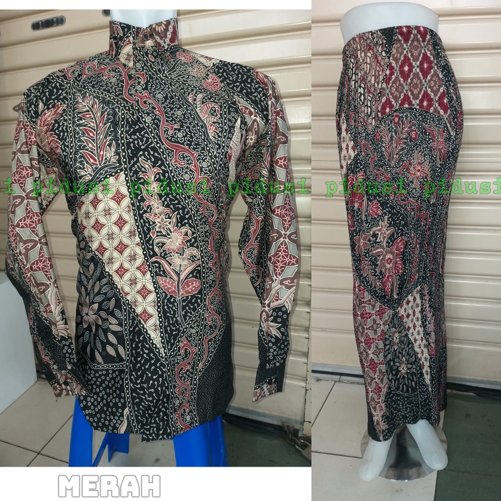 SET COUPLE KEMEJA DAN ROK BATIK PLISKET / SET BATIK COUPLE