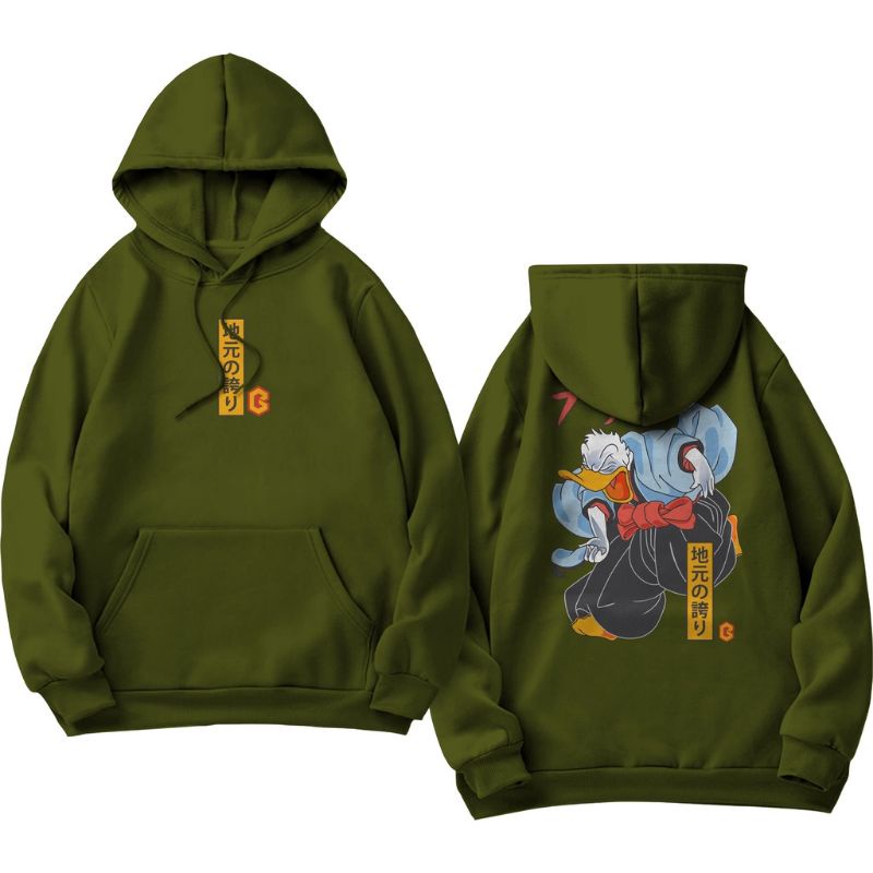 Sweater Hoodie Disney Donal Bebek Pria & Wanita / Hoodie Pullover Disney Donald Duck Pria & Wanita S