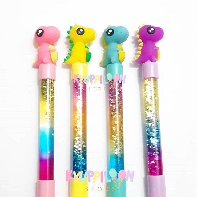 

Pulpen Gel Unik Lucu Glitter Dino