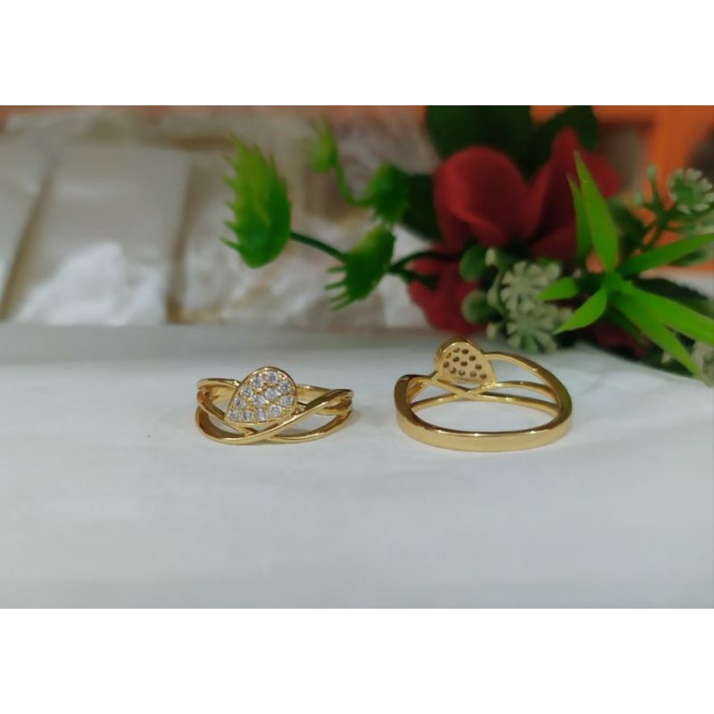 cincin wanita dewasa cantik warna emas