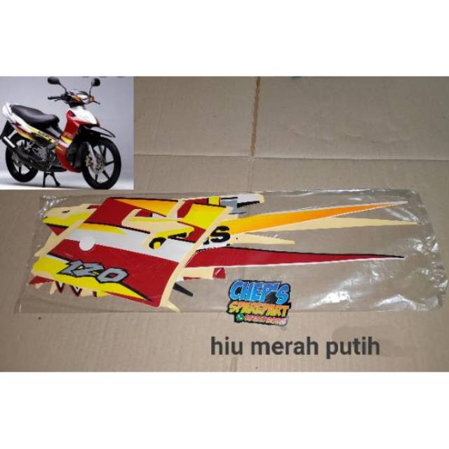 Striping satria 120 lscm hiu merah putih