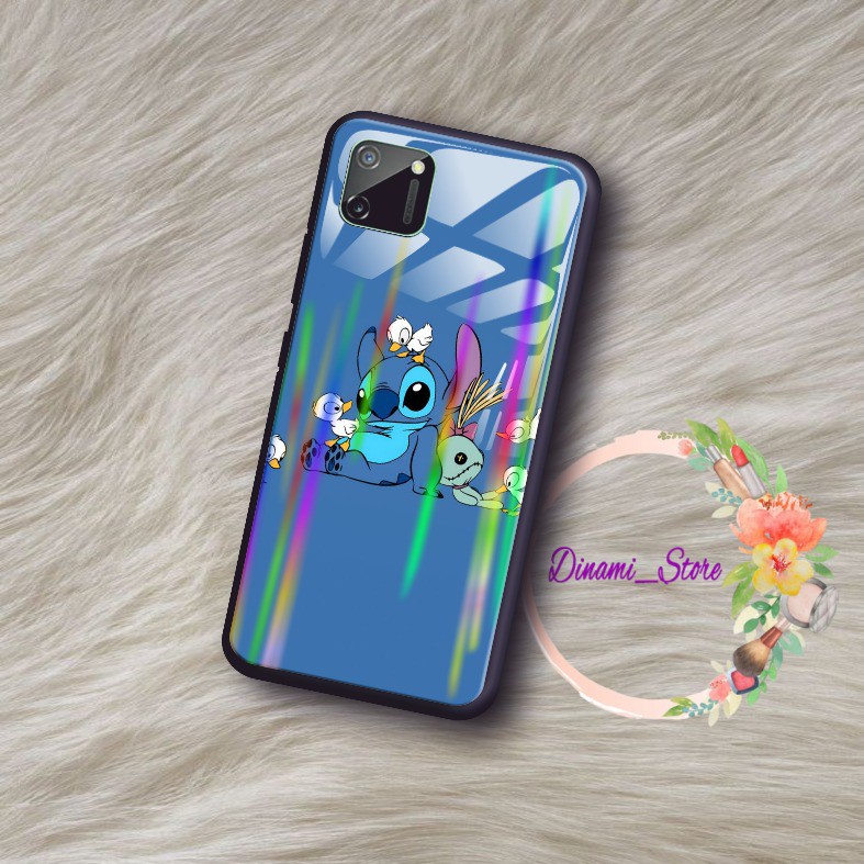 back case glass aurora Stitch Oppo A3s A1k A5 A9 2020 A7 F9 A5s A31 A52 a53 A92 A37 A57 A59 DST372