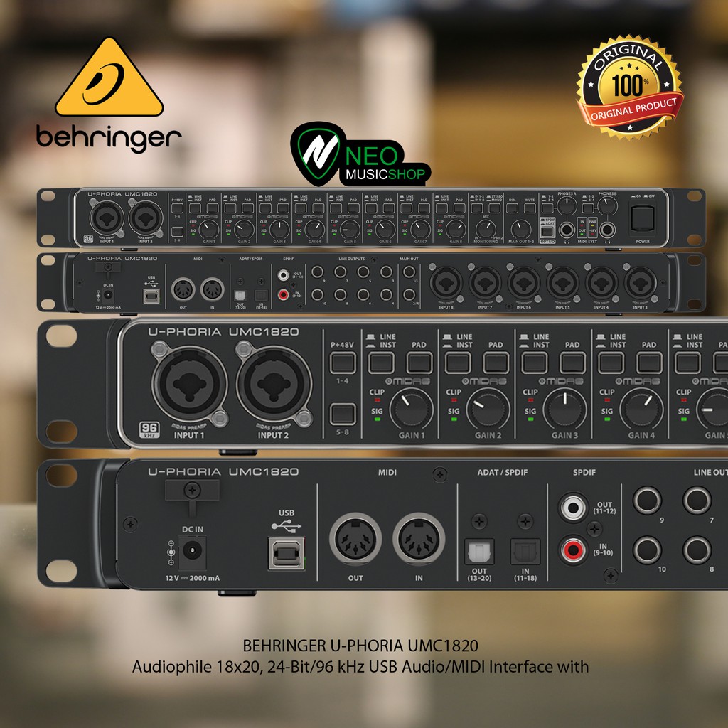 Jual Behringer UPhoria UMC1820 Audiophile 18x20, 24Bit/96 kHz USB