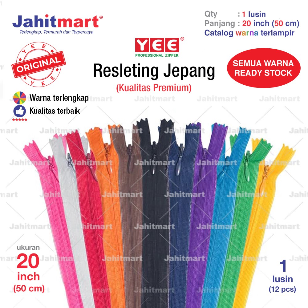 RESLETING RITSLETING JEPANG MERK YEE 20 INCI 50CM RESLETING RITSLETING JEPANG MERK YEE 20 INCI 50CM