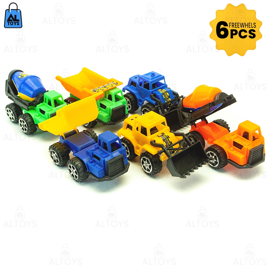 Mobil Mobilan Truk Konstruksi Set Isi 6 Pcs Free Wheels Mainan Anak WR03A