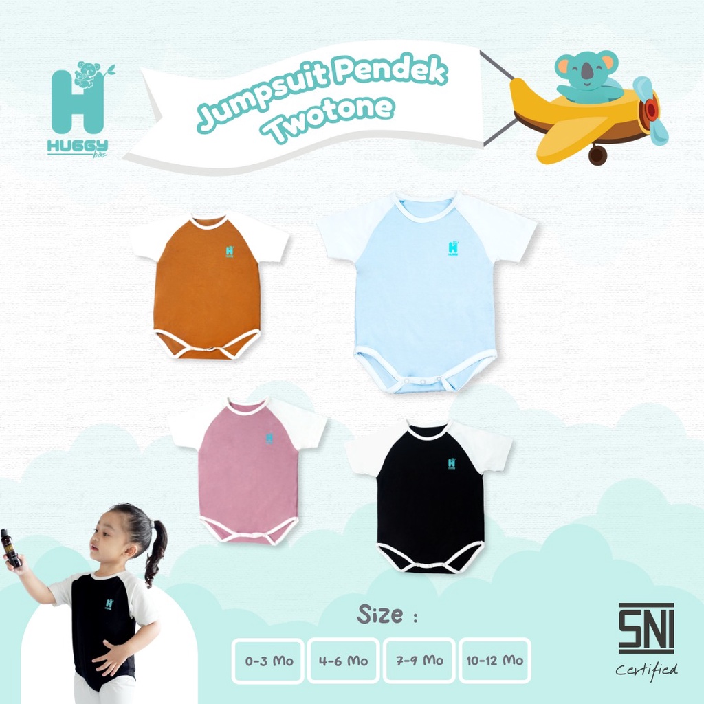Huggy boo - Jumpsuit Pendek Twotone
