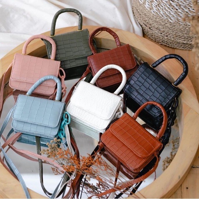 A-ZAHRA TAS MINI CROCO FLO GAGANG / TAS MINI MURAH / GG