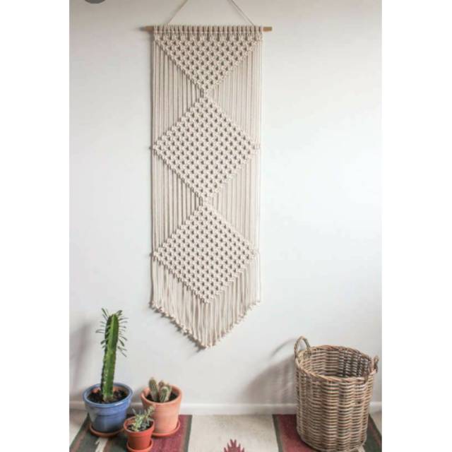 READY STOK) macrame Hiasan dinding wajik / macrame wall hanging/ Dekorasi rumah