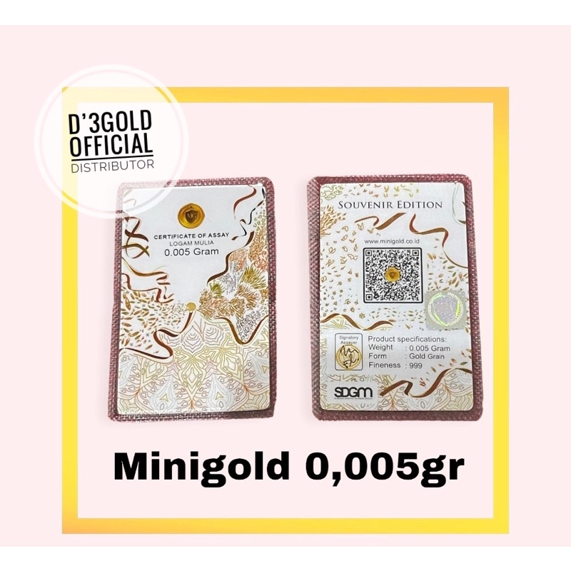 Minigold Souvenir Emas Mini Logam Mulia 24 Karat