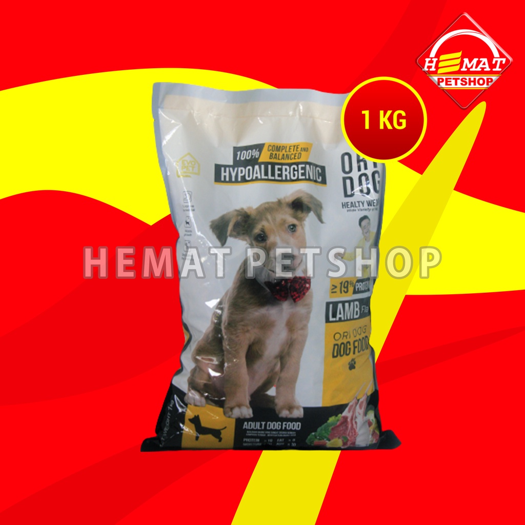 Makanan Kering Anjing Dewasa Ori Dog Food Lamb Domba Adult Repack 1 KG