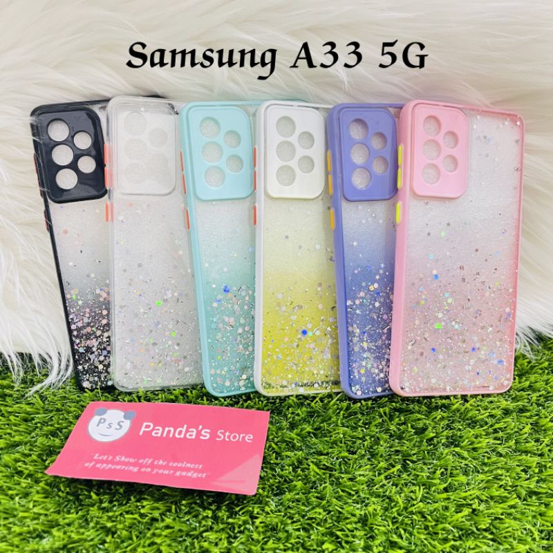 Glitter Case Samsung A33 5G Funny Color Dengan Pelindung Kamera (PsS)