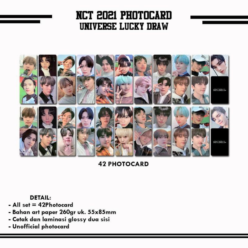NCT 2021UNIVERSE LUCKY DRAW KPOP PHOTOCARD LOOK A LIKE