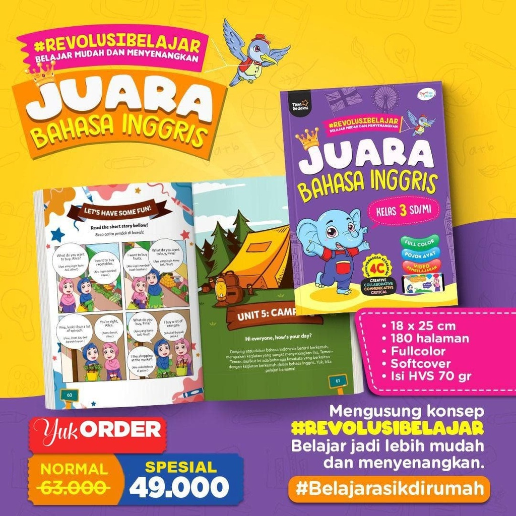 Paket Juara Umum Bahasa Inggris untuk SD