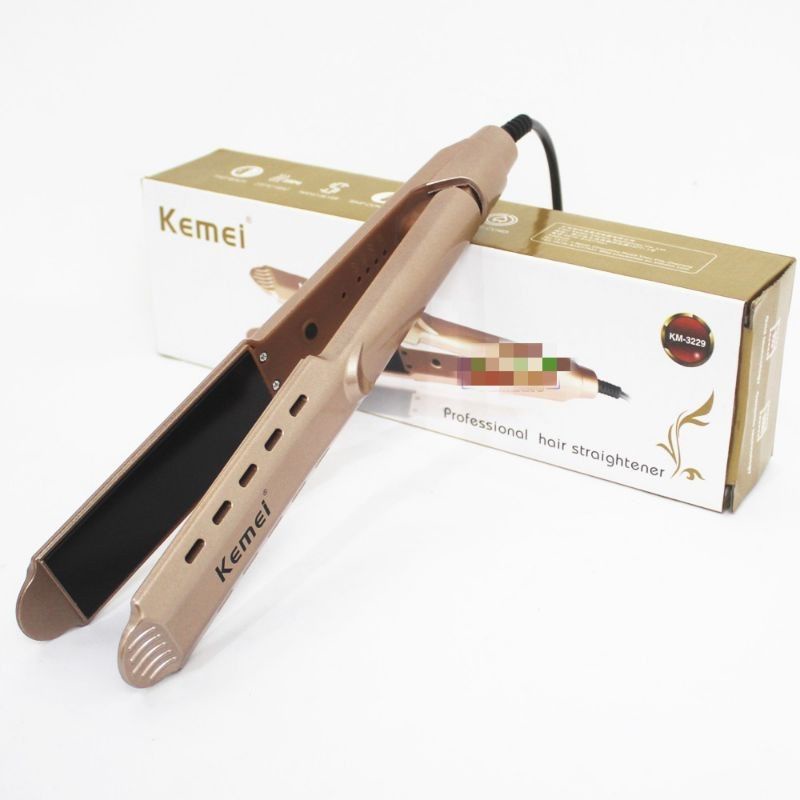 Catok Rambut Lurus Kemei KM-3229 Dengan Pengatur Suhu Catokan Profesional Hair Straightener