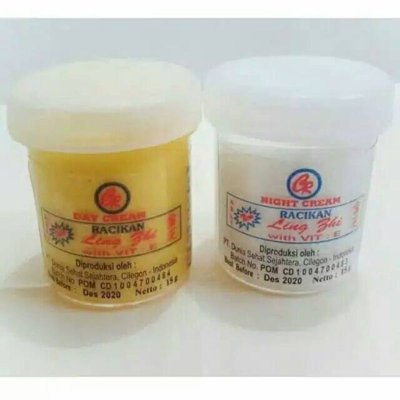 Cream Ling Shi / Ling Zhi Cream 1 Paket Siang Dan malam / Cream Wajah / Cream Pemutih Kulit Original