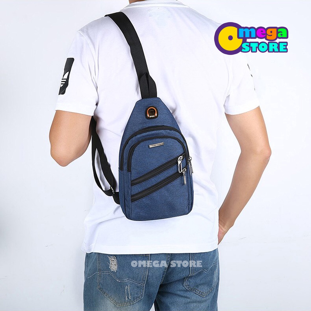 Sling Bag Pria Tas Selempang Pria Simpel Desain Kekinian Tas Bahan Kanvas - 121