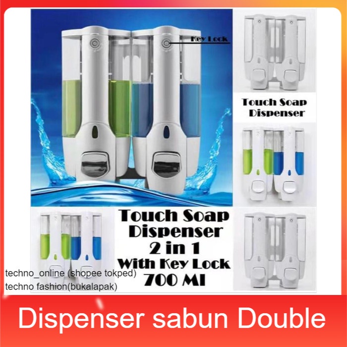 Dispenser sabun Double 2in1 dengan keylock