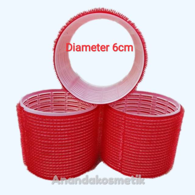 ROLL RAMBUT JUMBO 6 CM - ROLL RAMBUT TEMPEL - HAIR ROLLER BESAR