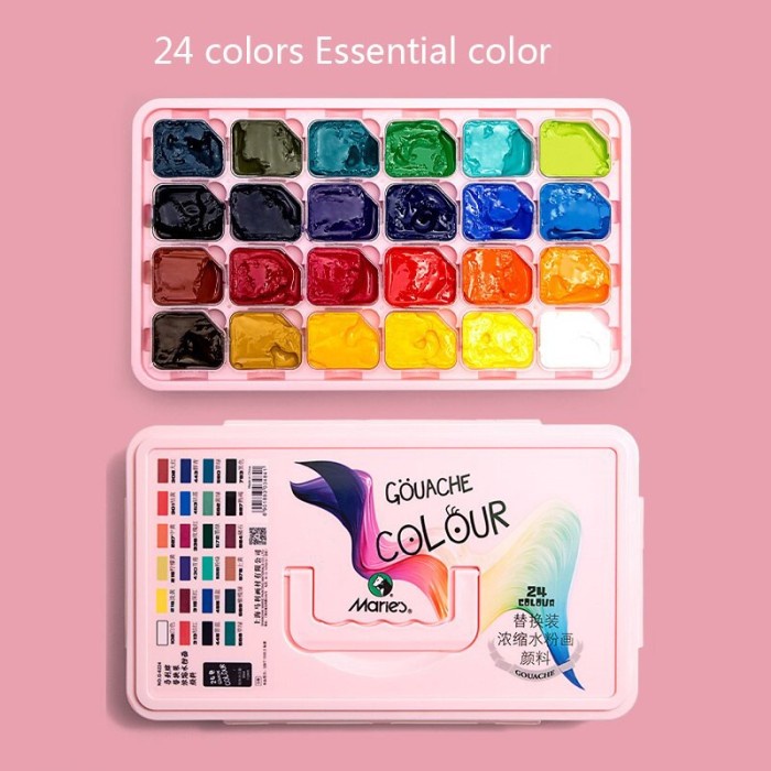 

MARIES GOUACHE COLOR JELLY CAP 24 COLORS 30ML - Pink Cover