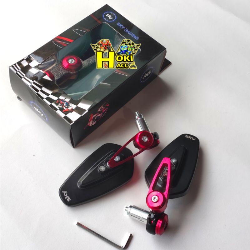 Spion Sepion Jalu Oval Bar End Mirror Motor Kaca Datar Biru Cnc Universal Nmax, Aerox, Pcx, Adv, Vario 125, Vario 150, Scoopy, Klx, Crf, Beat, Vixion, Satria fu Dll-5