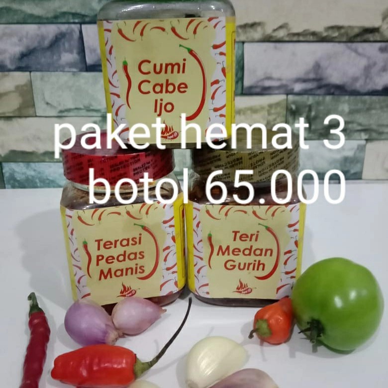 

Paket hemat 3 botol sambal 65.000