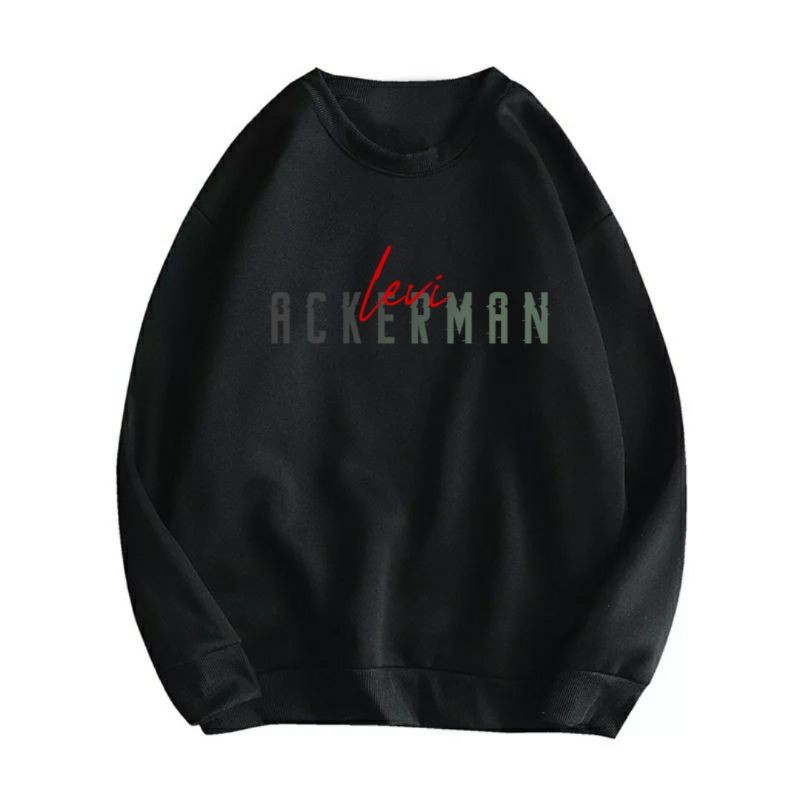 TULISAN LEVI ACKERMAN CREWNECK ANIME SWEATER UNISEX TEBAL TERLARIS'