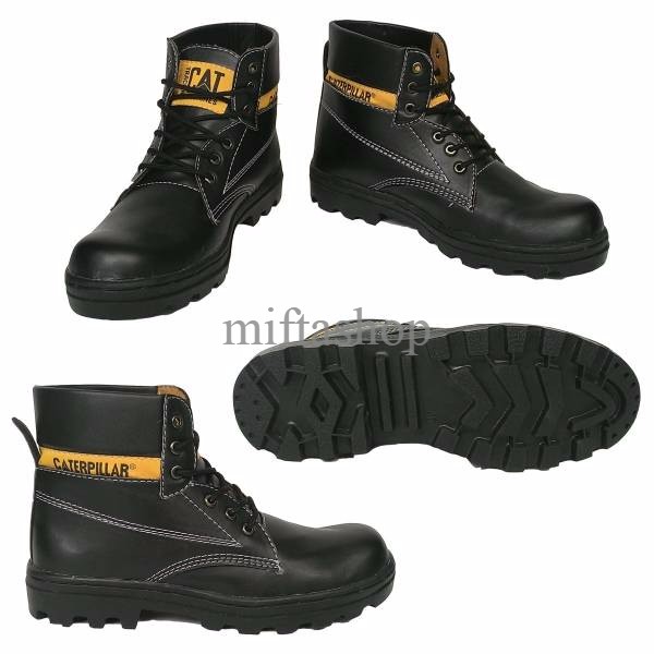 sepatu Cat caterpillar safety boot kulit sintetis AJMH