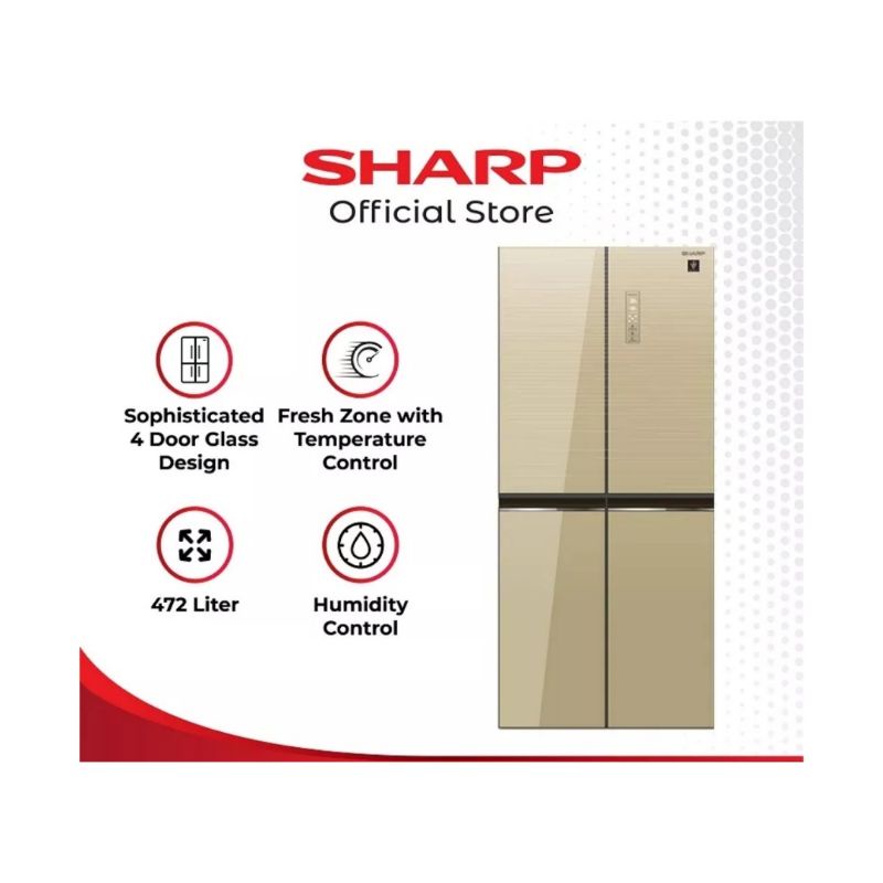 SHARP Kulkas Side by Side SJ-IF51PG-CG - 472 Liter