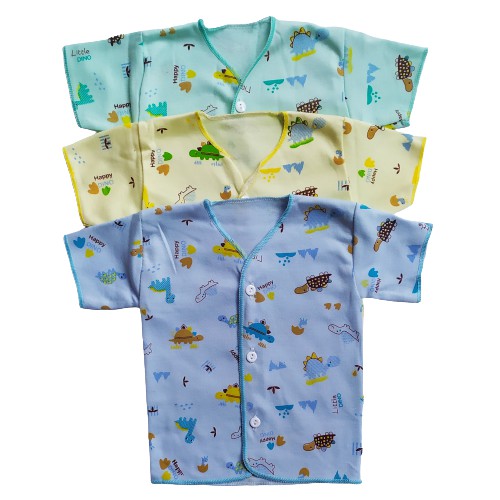 3 Pcs Baju bayi lengan pendek nb 0 - 6 bulan   atasan bayi  baju bayi lengan pendek  Baju bayi 0-6 bL / baju bayi motif / atasan anak bayi motif / perlengkapan baju bayi murah