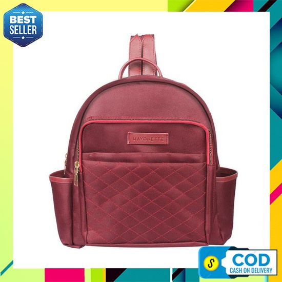 Gnb Korea Original 2Ndimport Ransel Wanita Nilon Mix  Croco Tas Fashion Wanita Tas Remaja Mayonette 