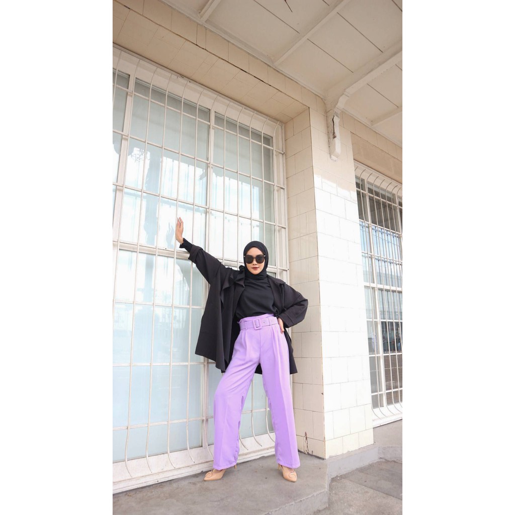 LILAC PANT / celana kulot wanita / kulot lilac kekinian ...