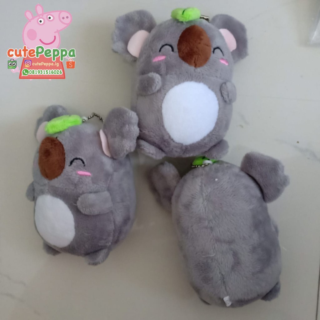 Gantungan kunci Boneka koala imut import bulu lembut kecil