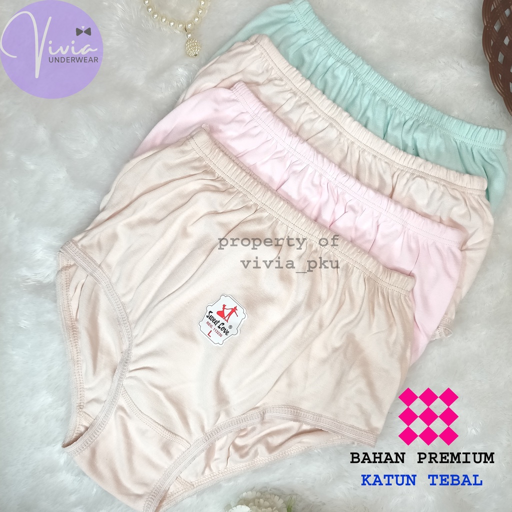 Vivia-Celana dalam wanita dewasa sweet love cd cewek bahan katun tebal bigsize jumbo size m l xl xxl