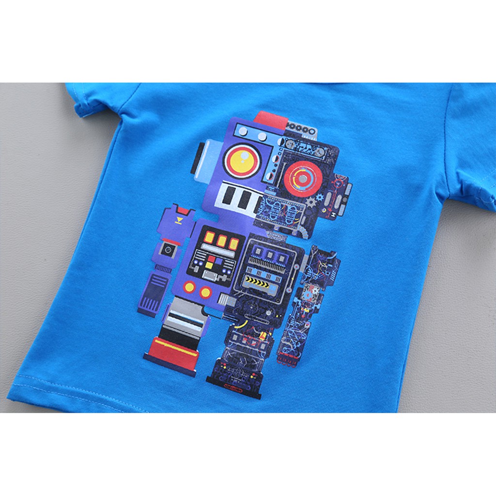 Setelan Pakaian Baju Celana Anak - Motif ROBOT 009 - 8 bulan - 4 tahun