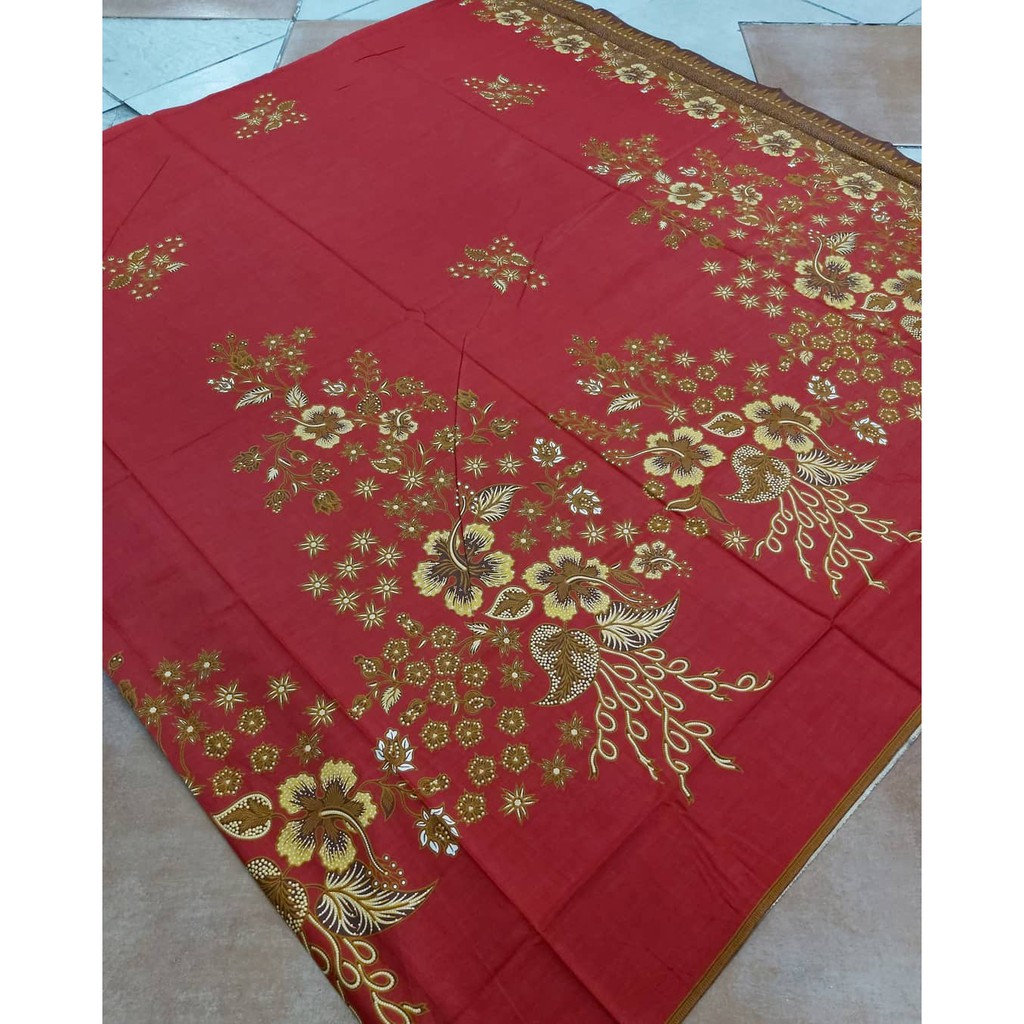 Kain Batik SOLO motif gunungan bunga warna merah