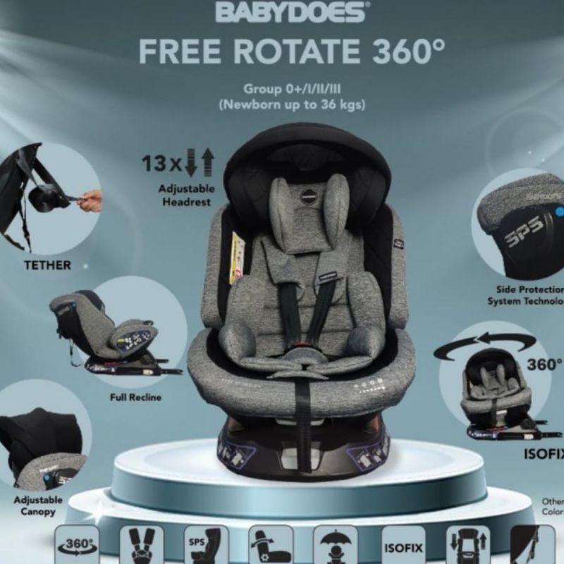 carseat babydoes free rotate 360
