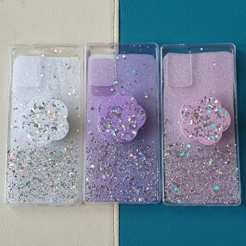 0299 VVV CASE GLITTER BLINK FOR SAMSUNG  galaxy  Note 20ultra case gliter sofcase popsocket ungu gli