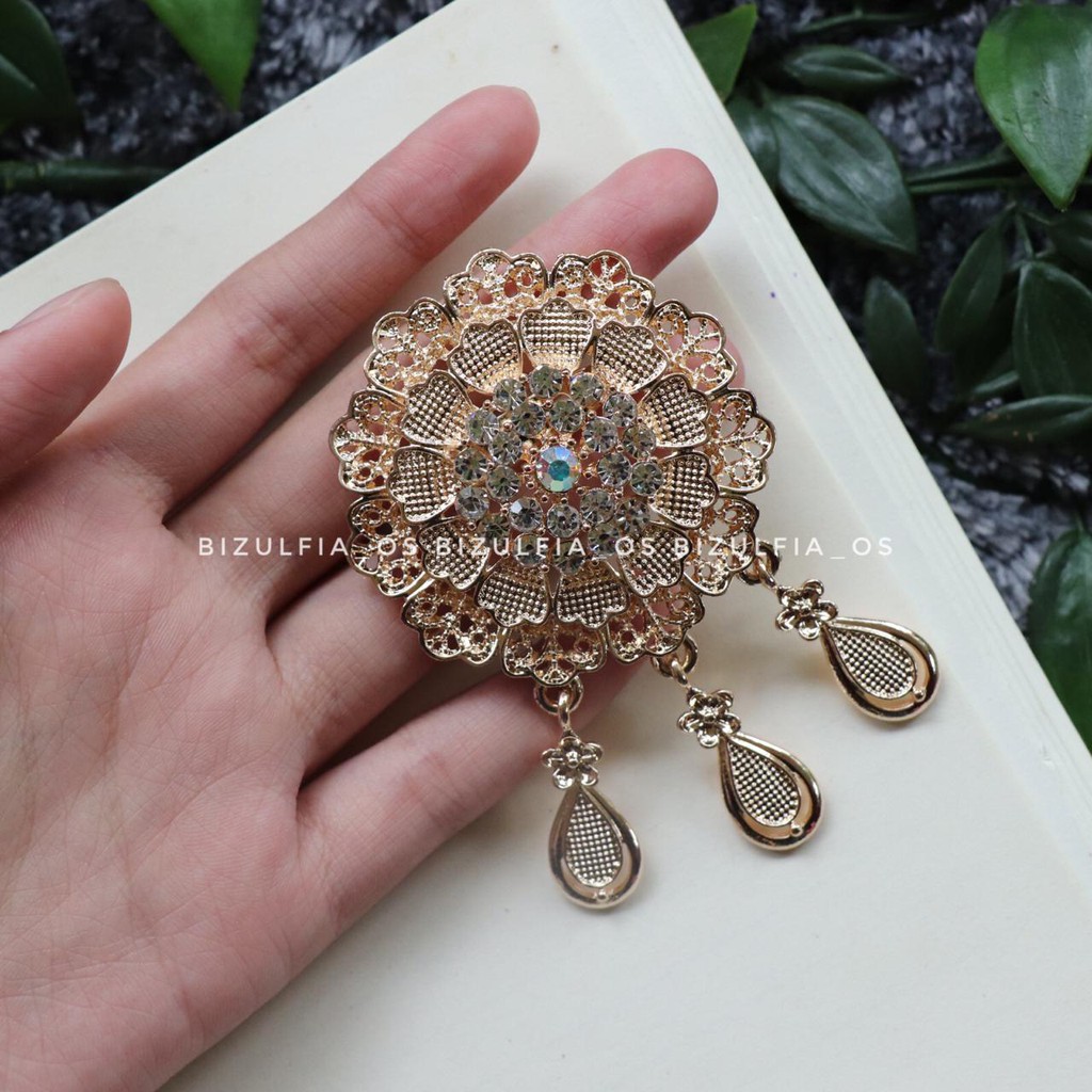 Bros kebaya / bros kutubaru / bros dada / bros cantik / bros branded / bros wanita / aksesoris cewek-Agold