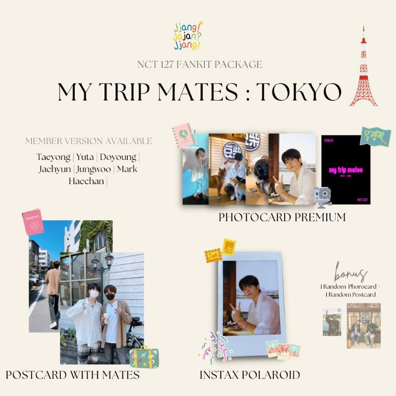 NCT 127 : MY TRIP MATES TOKYO FANKIT PACKAGE (READY TAEYONG,YUTA, DOYOUNG,JUNGWOO,JAEHYUN,MARK,HAECH