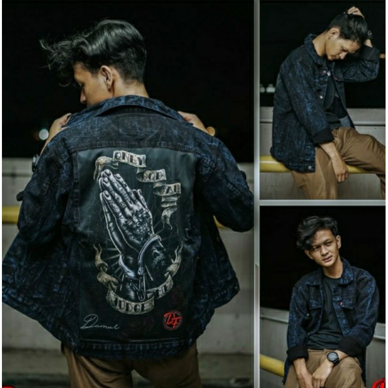 jaket levis Emblem printing asublimasi