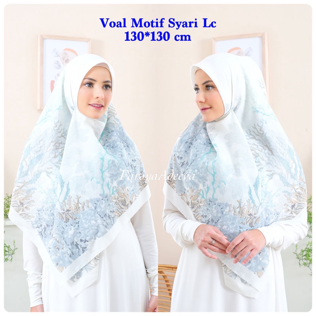 Hijab Motif Syari Terbaru Segiempat motif syari Lasercut 130x130  Hijab Voal Syari safa hijab motif Seragam